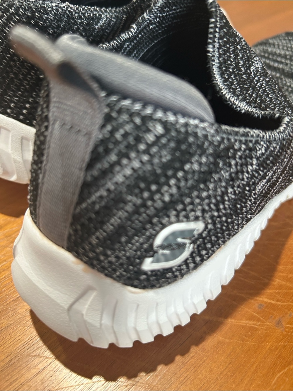 Skechers Black & White Slip-On Knit Sneakers - Picture 4 of 7